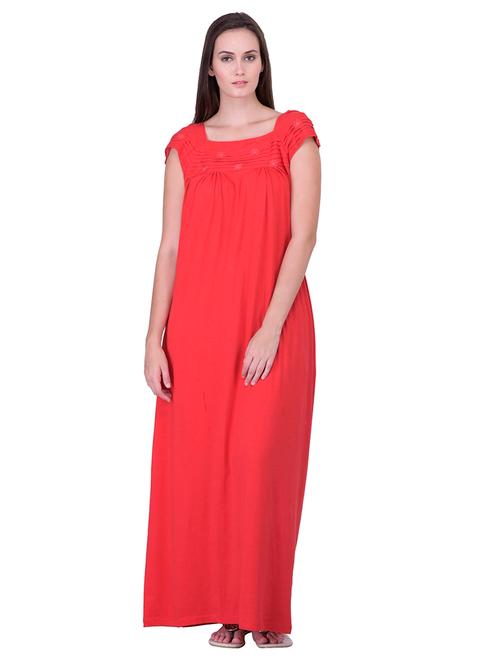 square neck solid nighty - 18327374 - Very Small Image - 1