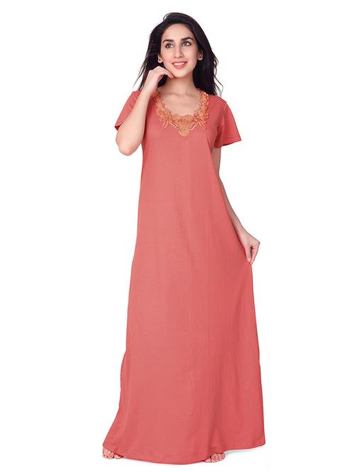round neck lace detail nighty - 18327376 - Very Small Image - 1