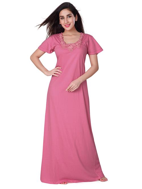 round neck lace detail nighty - 18327379 - Very Small Image - 1
