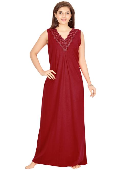 v-neck lace detail nighty - 18327421 - Very Small Image - 1