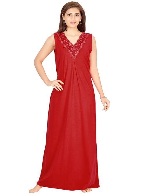 v-neck lace detail nighty - 18327422 - Very Small Image - 1