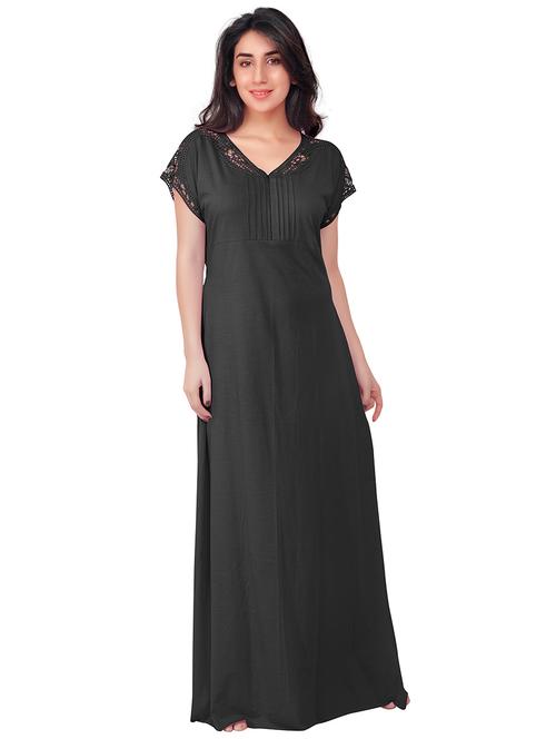 v-neck lace detail nighty - 18327427 - Very Small Image - 1