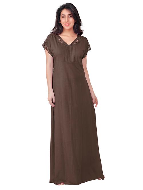 v-neck lace detail nighty - 18327428 - Very Small Image - 1