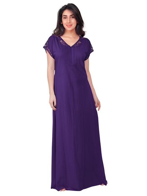 v-neck lace detail nighty - 18327429 - Very Small Image - 1