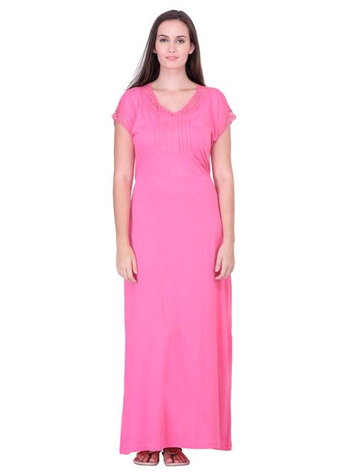v-neck lace detail nighty - 18327432 - Very Small Image - 1