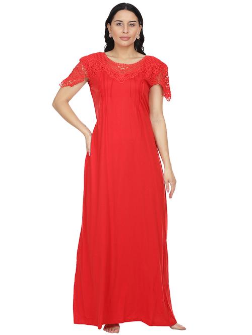 round neck lace detail nighty - 18327438 - Very Small Image - 1