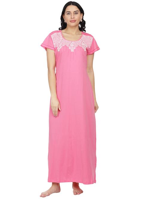 round neck lace detail nighty - 18327447 - Very Small Image - 1