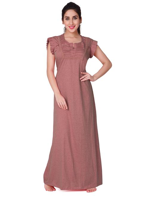 round neck solid nighty - 18327475 - Very Small Image - 1