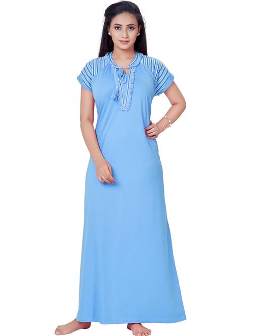 tie up neck lace detail nighty - 18327481 - Very Small Image - 1