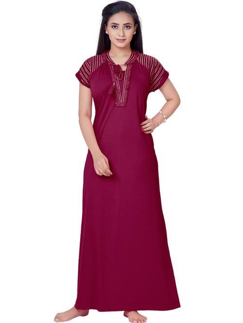 tie up neck lace detail nighty - 18327482 - Very Small Image - 1