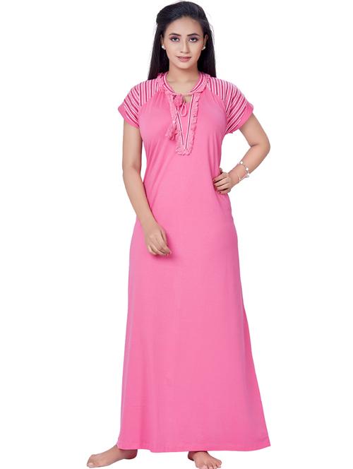 tie up neck lace detail nighty - 18327486 - Very Small Image - 1