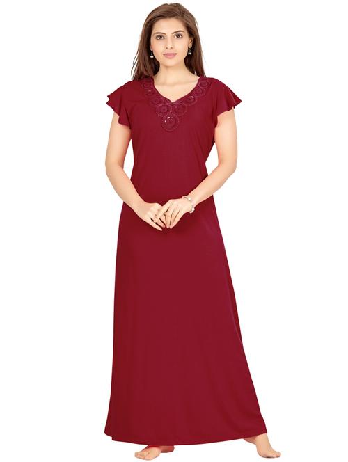 v-neck lace detail nighty - 18327506 - Very Small Image - 1