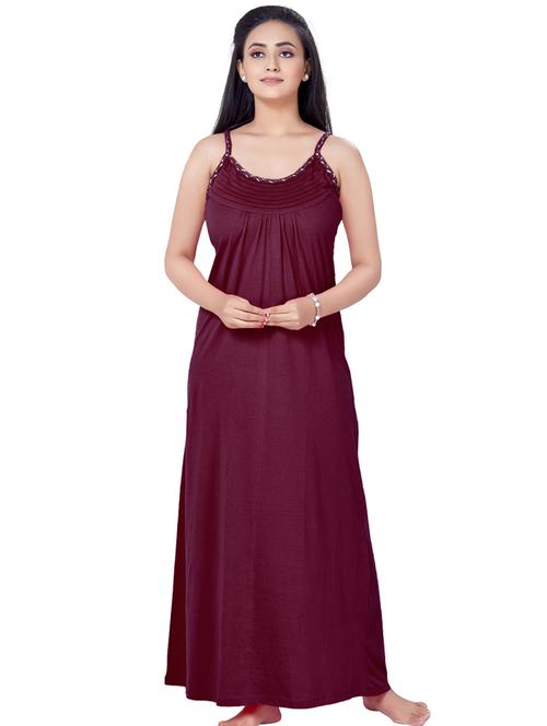 cami neck solid nighty - 18327511 - Very Small Image - 1