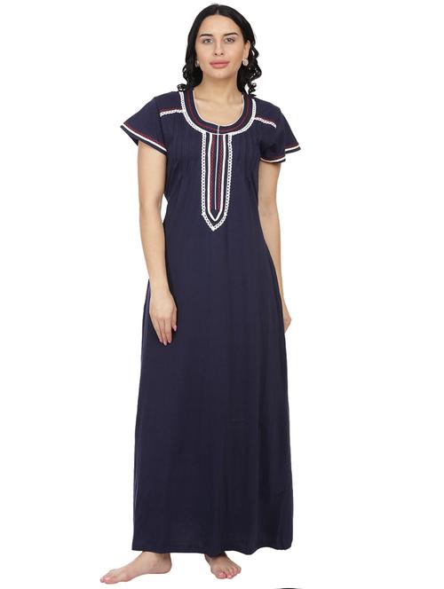 round neck lace detail nighty - 18327522 - Very Small Image - 1