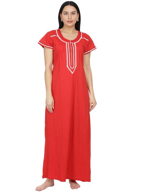 round neck lace detail nighty - 18327523 - Very Small Image - 1