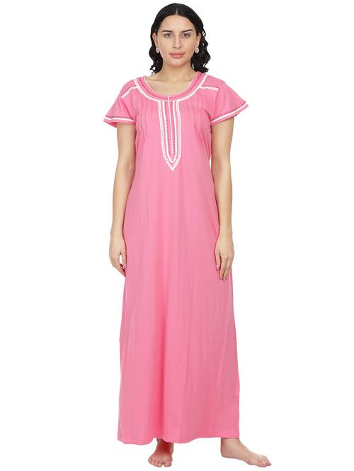 round neck lace detail nighty - 18327524 - Very Small Image - 1