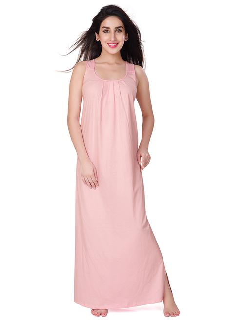 round neck solid nighty - 18327529 - Very Small Image - 1