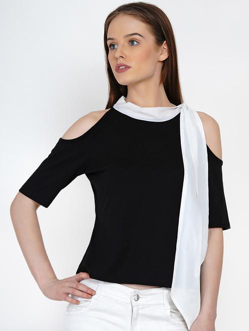 tie up neck solid top - 18327797 - Very Small Image - 1