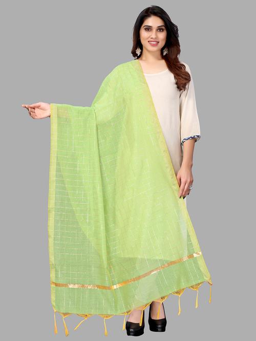 orange cotton dupatta - 18327800 - Very Small Image - 1