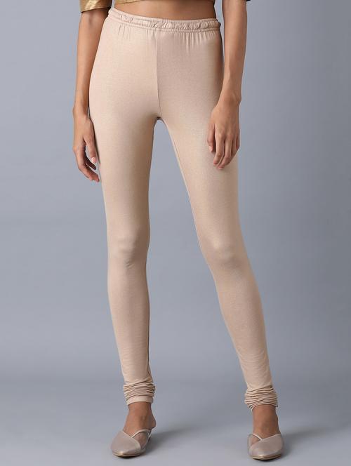 beige viscose churidar churidars & leggings - 18328129 - Very Small Image - 1