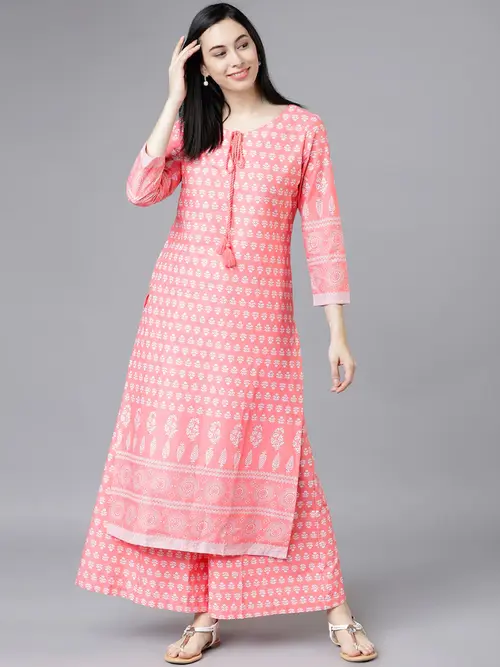 vishudh women pink & off white - 18328180 - Very Small Image - 1