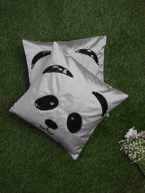 alina decor grey and black embroidered set of 2 cushion covers - 18328556 - Very Small Image - 1