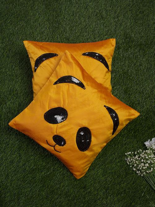 alina decor yellow and black embroidered set of 2 cushion covers - 18328557 - Very Small Image - 1
