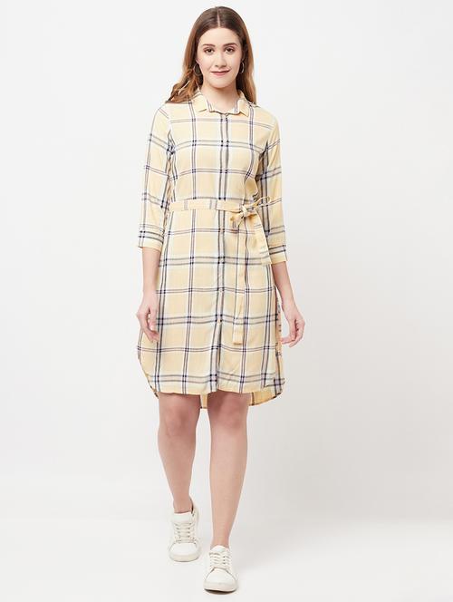 tie front checkered shirt dress - 18328621 - Very Small Image - 1