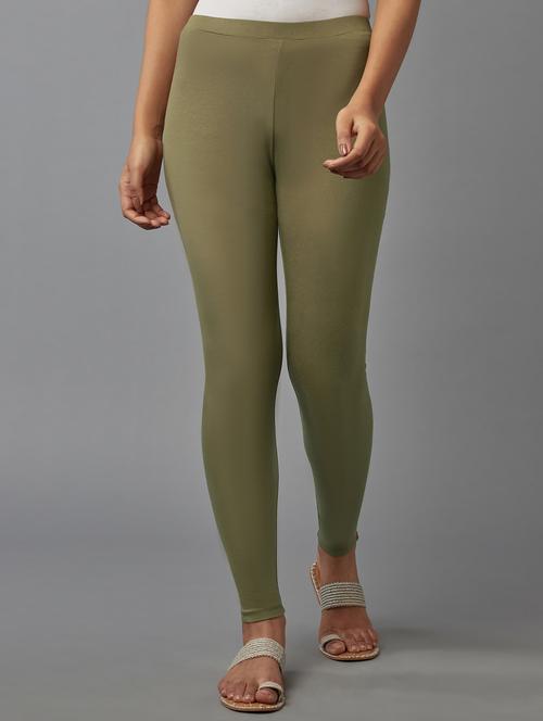 olive solid legging - 18328685 - Very Small Image - 1