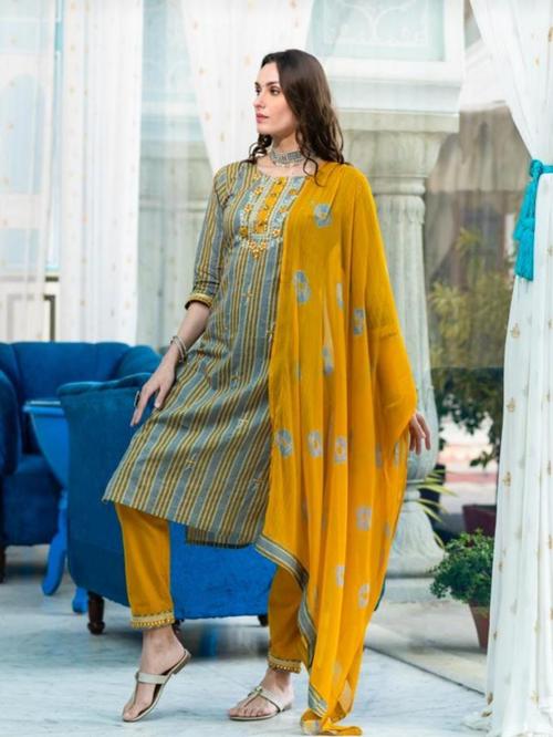 cotton suit with dupatta - 18328739 - Very Small Image - 1