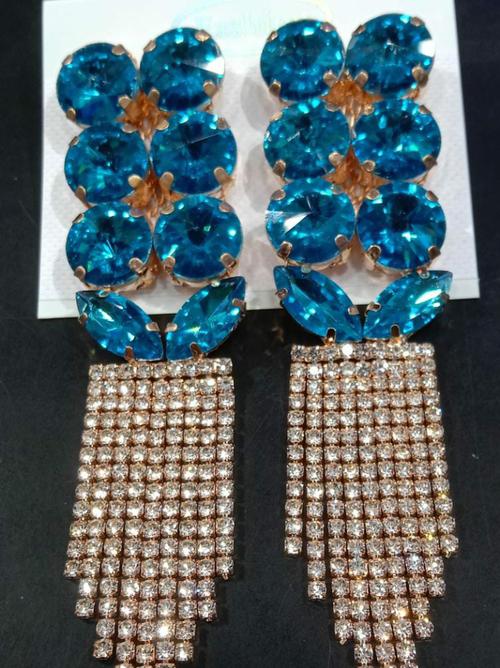 fancy party wear earrings - 18328785 - Very Small Image - 1
