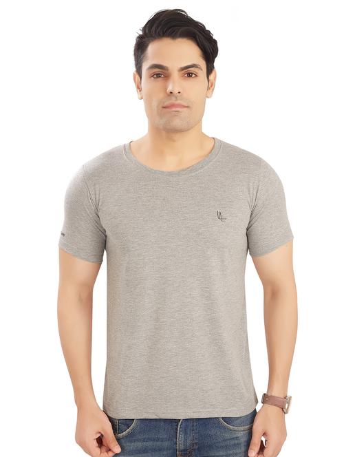 grey solid t-shirt - 18328914 - Very Small Image - 1