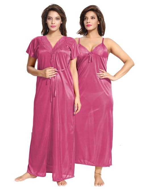 tie front lace detail nighty - 18329010 - Very Small Image - 1