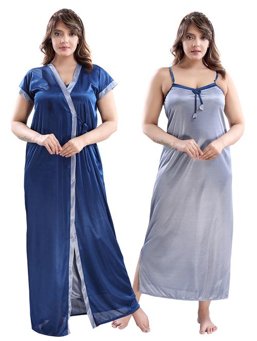 tie front combo nightwear set - 18329171 - Very Small Image - 1