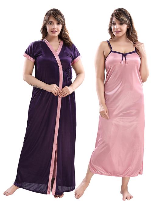 tie front combo nightwear set - 18329175 - Very Small Image - 1