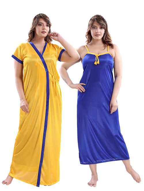 tie front combo nightwear set - 18329177 - Very Small Image - 1