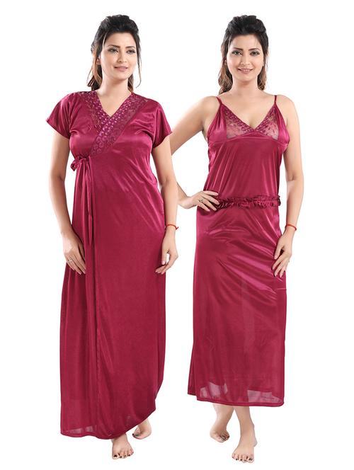 tie front combo nightwear set - 18329179 - Very Small Image - 1