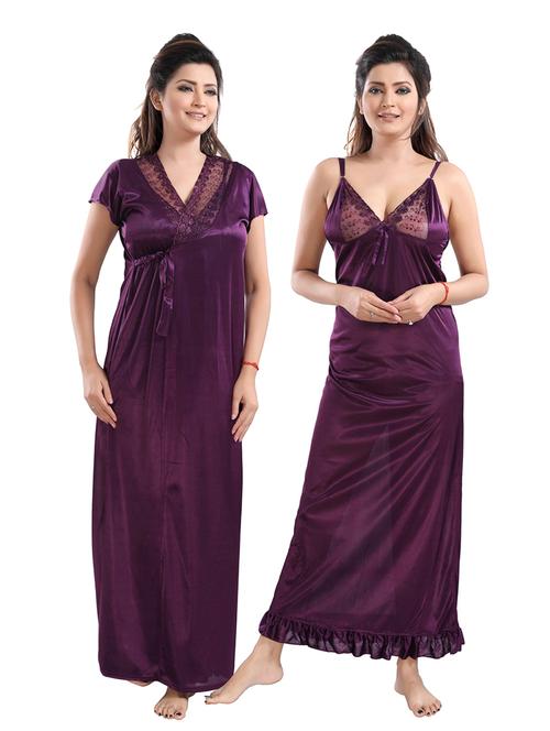 tie front combo nightwear set - 18329182 - Very Small Image - 1