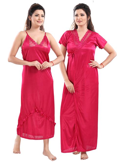 tie front combo nightwear set - 18329183 - Very Small Image - 1