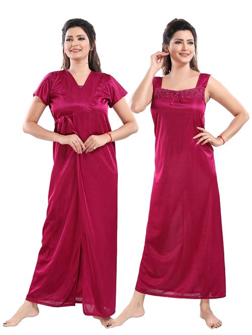 tie front combo nightwear set - 18329187 - Very Small Image - 1