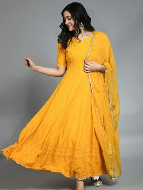 ladies rayon sequence kurti gowns with - 18329250 - Very Small Image - 1