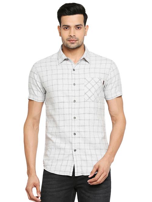 grey checked casual shirt - 18329401 - Very Small Image - 1