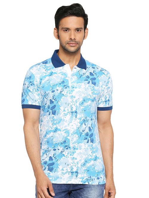 light blue printed polo t-shirt - 18329883 - Very Small Image - 1
