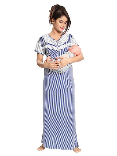 blue satin maternity wear - 18330205 - Very Small Image - 1