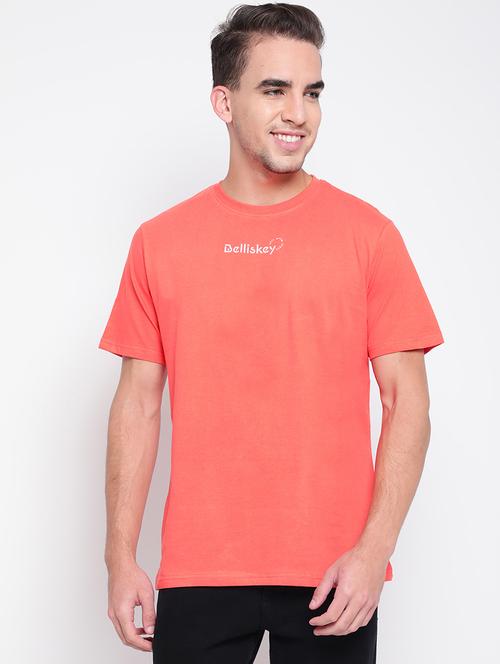peach solid casual t-shirt - 18330450 - Very Small Image - 1