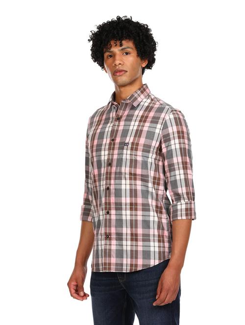 grey checked casual shirt - 18330596 - Very Small Image - 1
