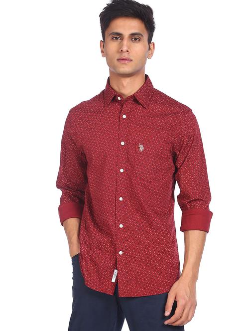 red printed casual shirt - 18330726 - Very Small Image - 1