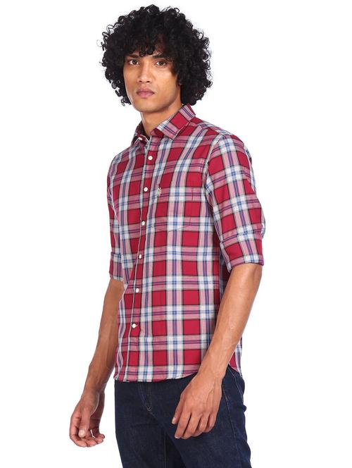 red checkered casual shirt - 18331046 - Very Small Image - 1