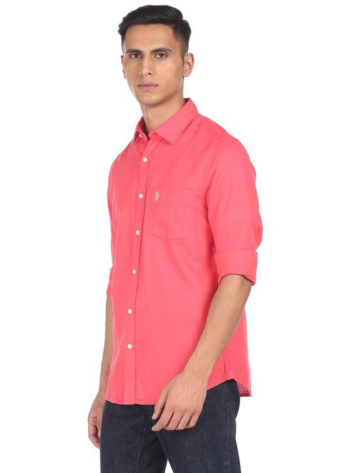 pink solid casual shirt - 18331063 - Very Small Image - 1