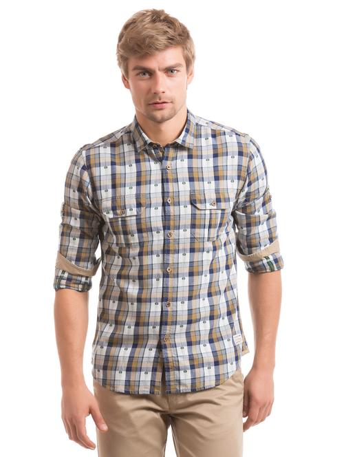 white checkered casual shirt - 18331901 - Very Small Image - 1